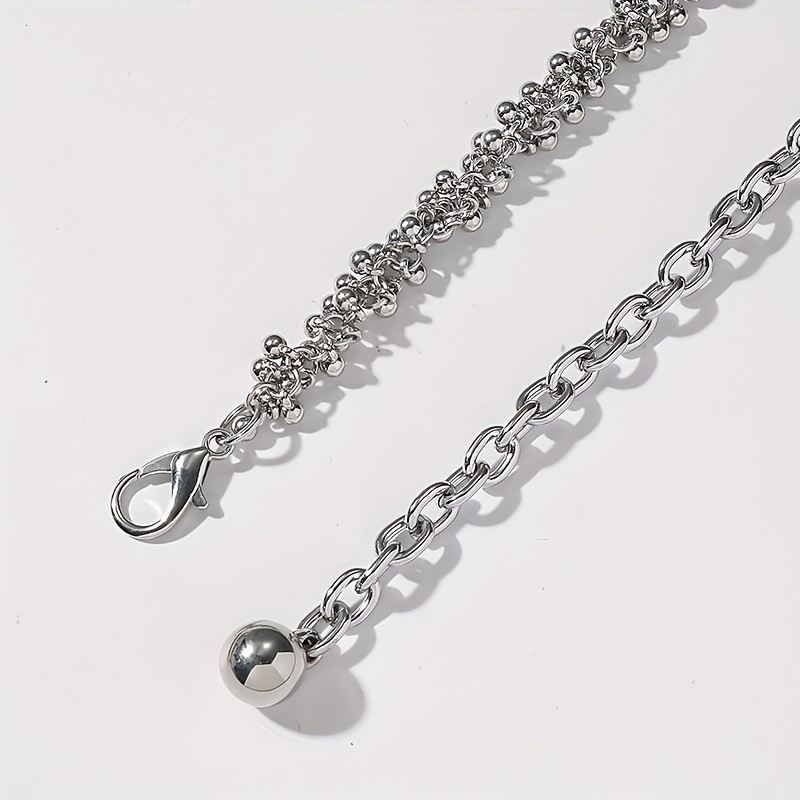 Women's Silvery Round Bead Slim Belt